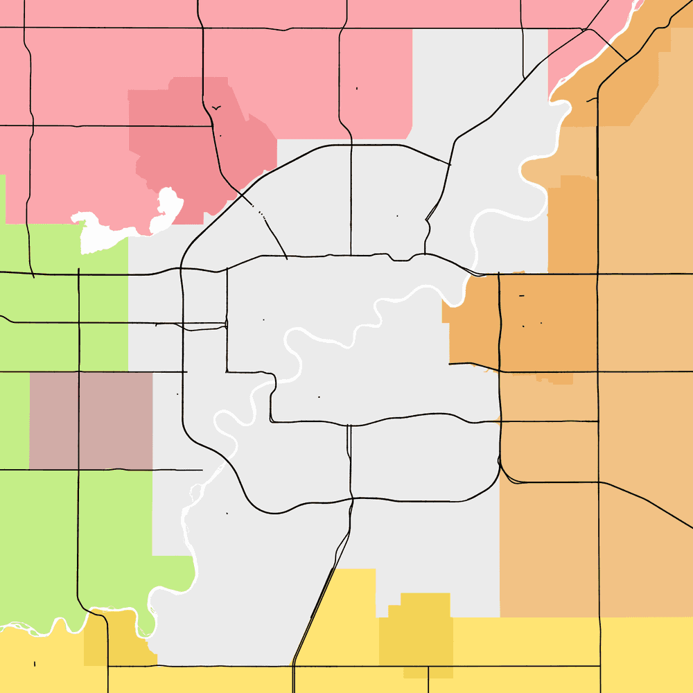 A map showing major roads in Edmonton, according to the 2024 NRNF.