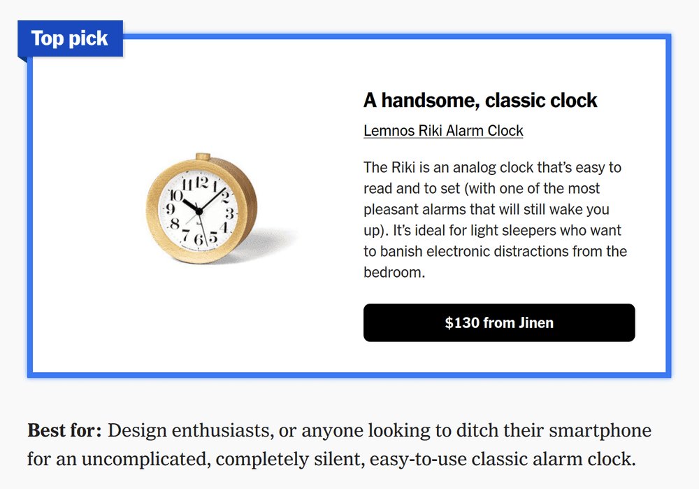 A NYT Wirecutter review of the Lemnos Riki alarm clock.