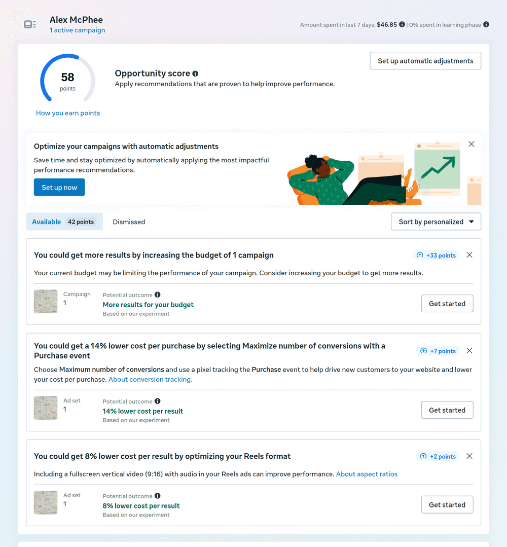 The Meta Ad Dashboard.