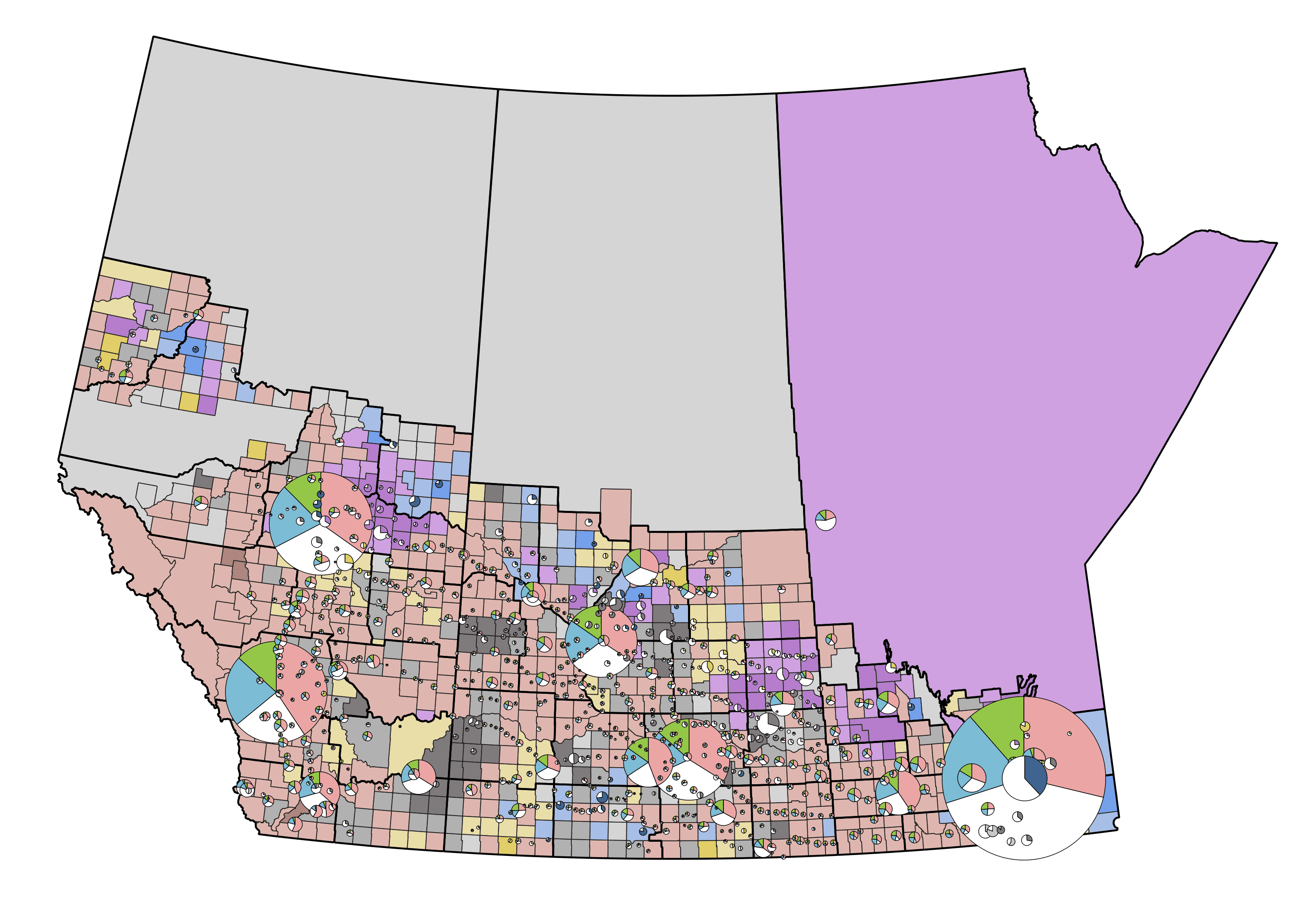 An unfinished map of ethnic settlements in Canada's Prairie Provinces