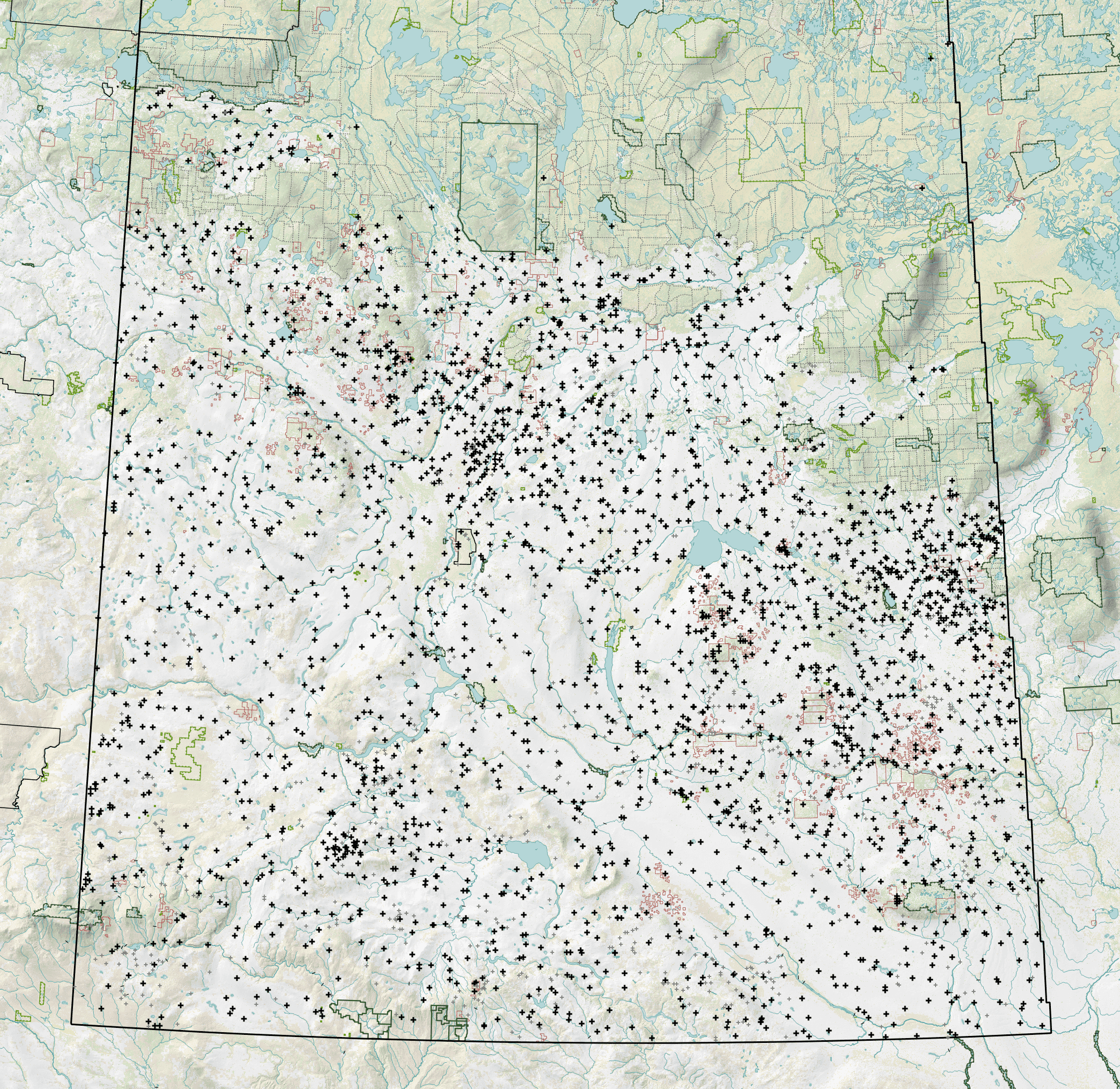 An unfinished map of pioneer cemeteries in Saskatchewan