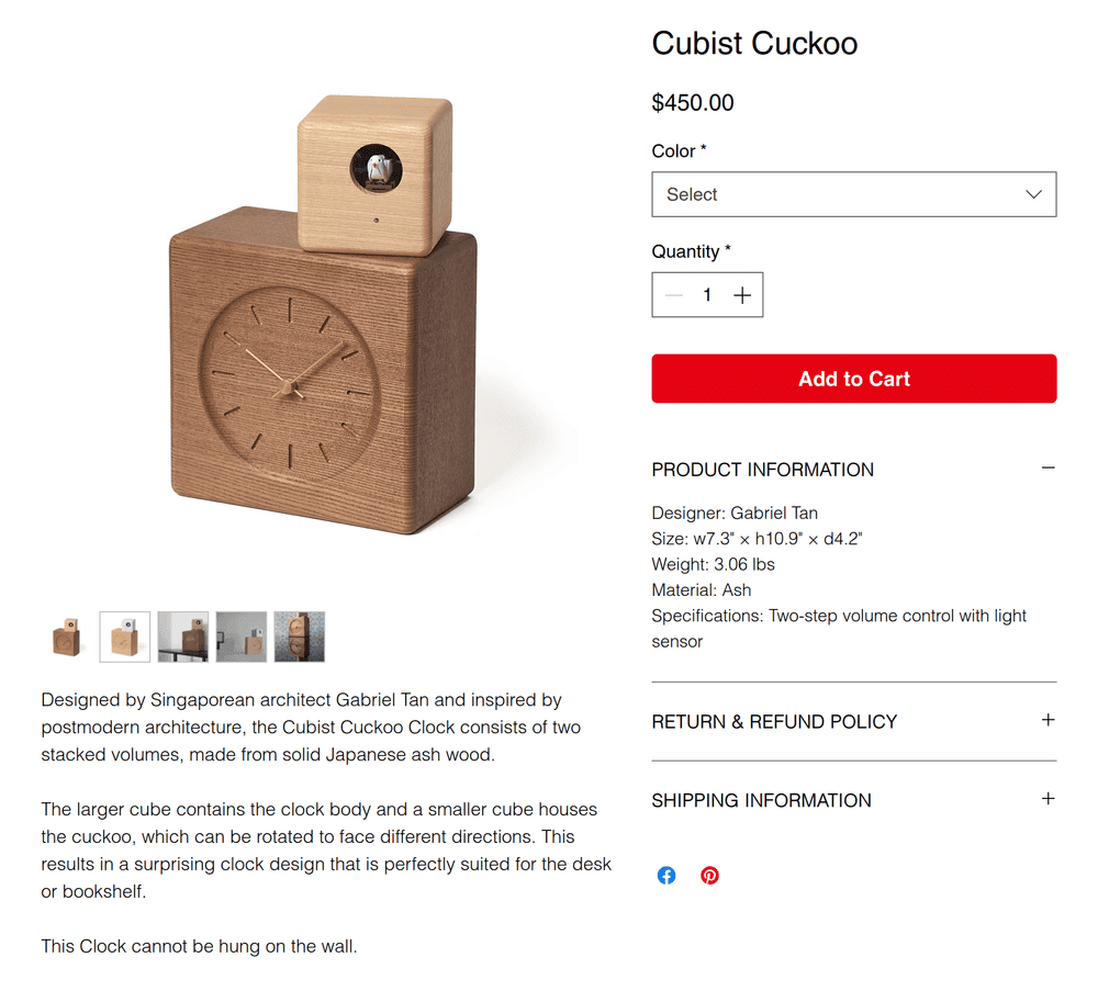 The Lemnos Cubist Cuckoo clock.